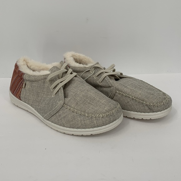 Magellan Outdoors Aztec Moccasin slipper shoe faux fur lined no tie lace new 9 - Picture 1 of 6